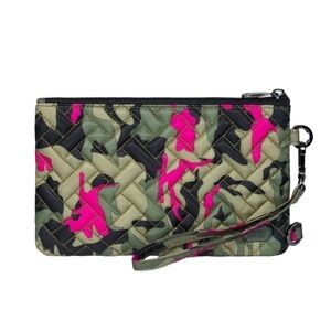 LUG Peekaboo Convertible Crossbody/ Shoulder Bag/Wristlet Camouflage with Pink